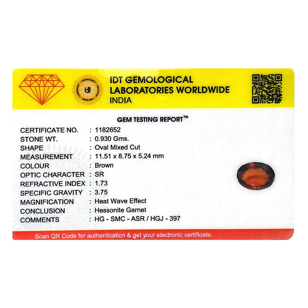 Hessonite (Gomed) - 4.65 Carat - Pramogh