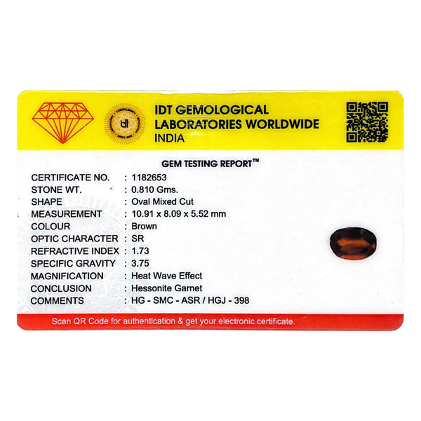 Hessonite (Gomed) - 4.05 Carat - Pramogh