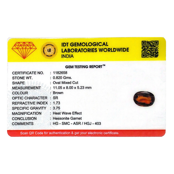 Hessonite (Gomed) - 4.1 Carat - Pramogh