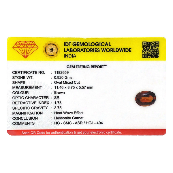 Hessonite (Gomed) - 4.6 Carat - Pramogh