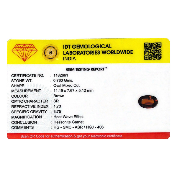 Hessonite (Gomed) - 3.8 Carat - Pramogh