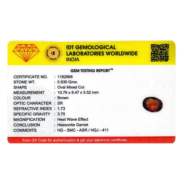 Hessonite (Gomed) - 4.65 Carat - Pramogh