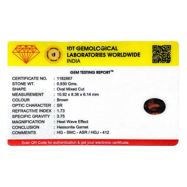 Hessonite (Gomed) - 4.65 Carat - Pramogh