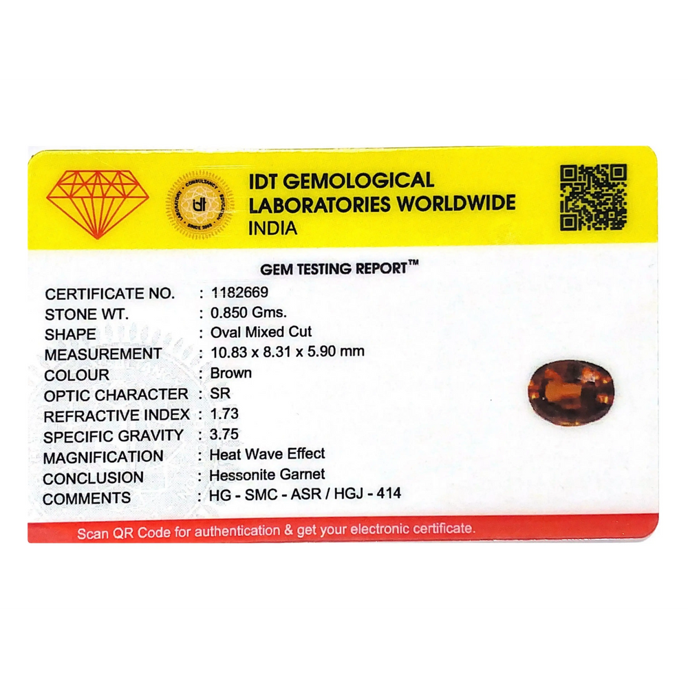 Hessonite (Gomed) - 4.25 Carat - Pramogh