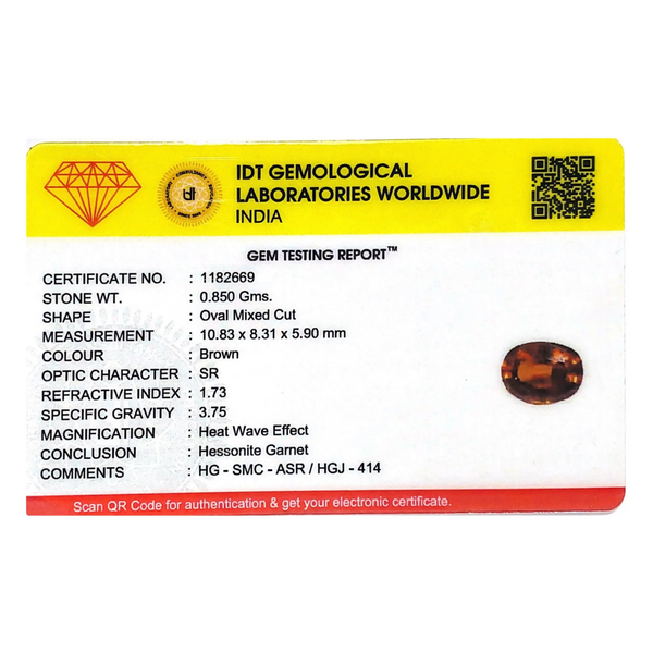 Hessonite (Gomed) - 4.25 Carat - Pramogh