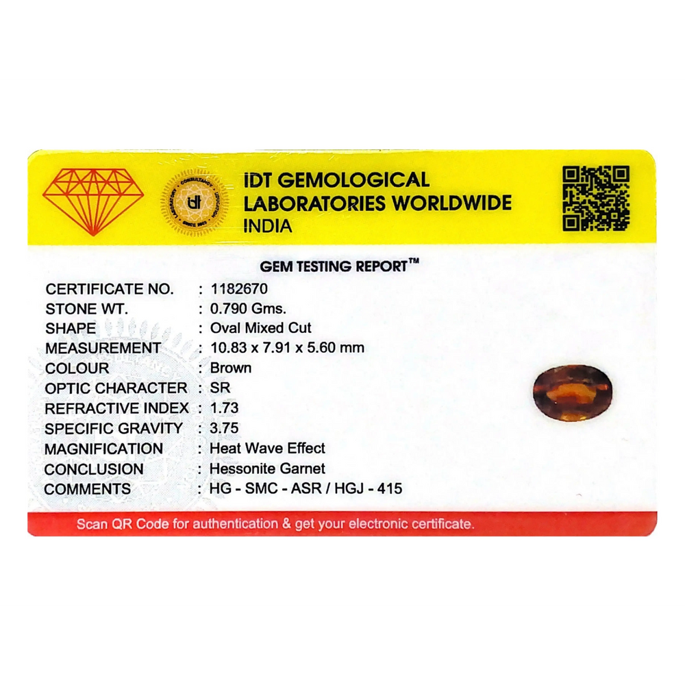 Hessonite (Gomed) - 3.95 Carat - Pramogh