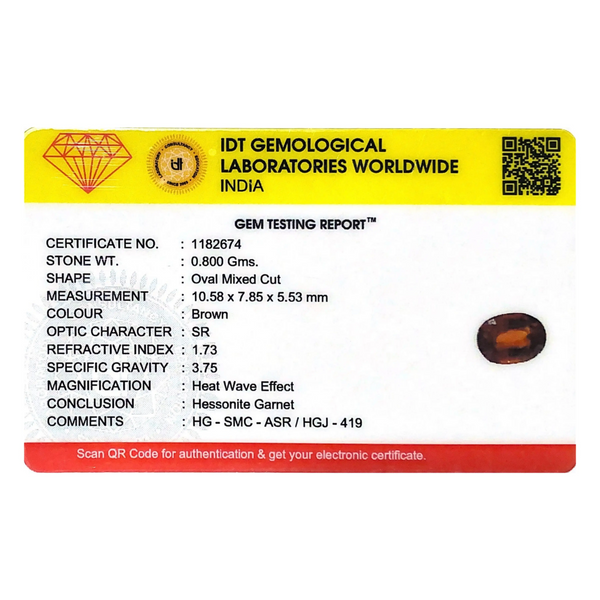 Hessonite (Gomed) - 4 Carat - Pramogh