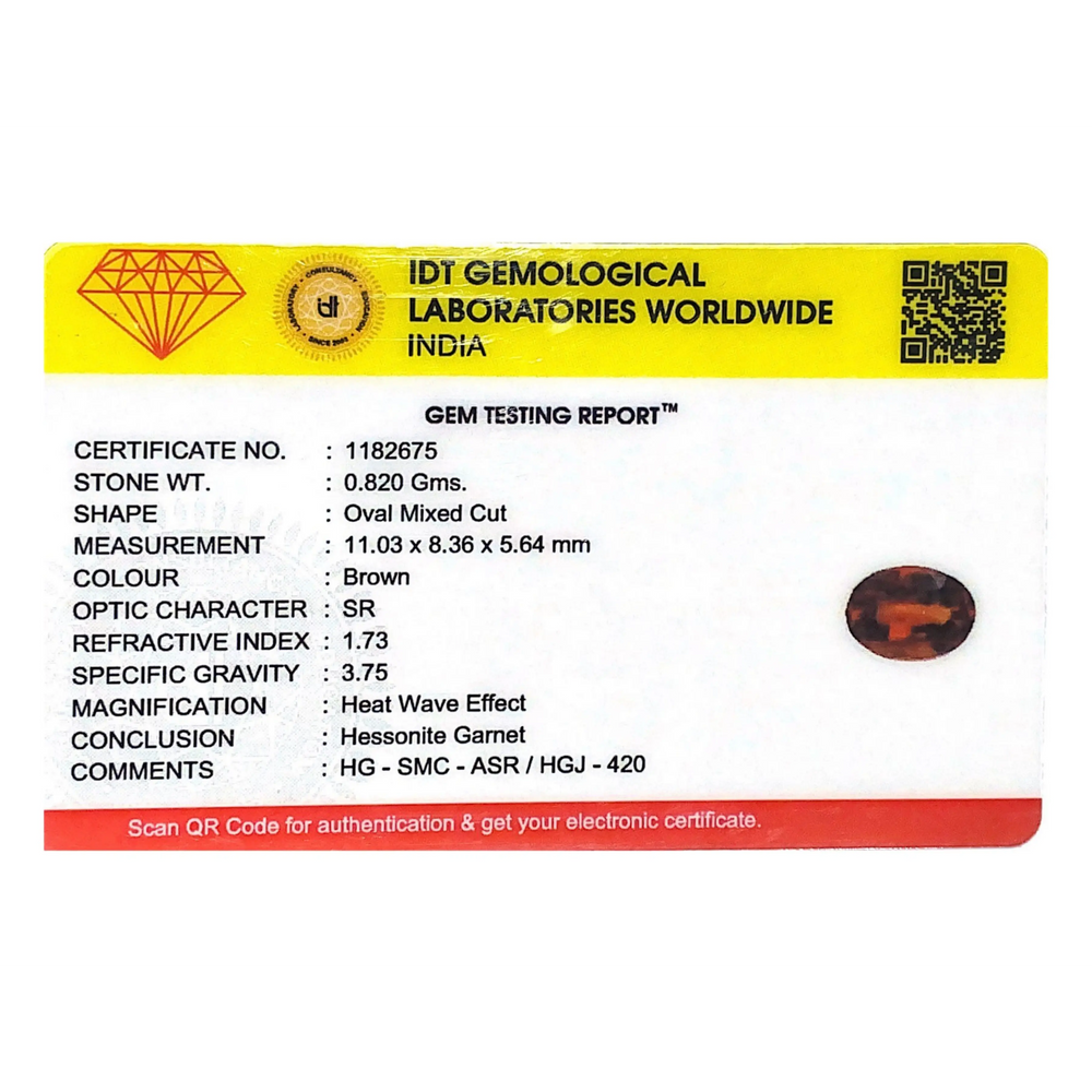 Hessonite (Gomed) - 4.1 Carat - Pramogh
