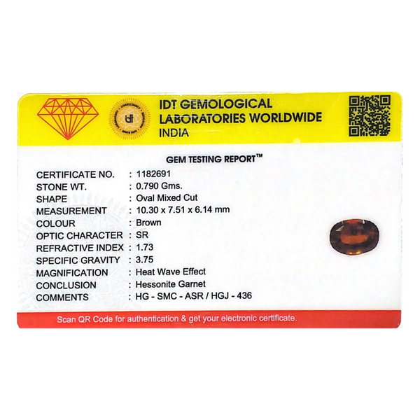 Hessonite (Gomed) - 3.95 Carat - Pramogh