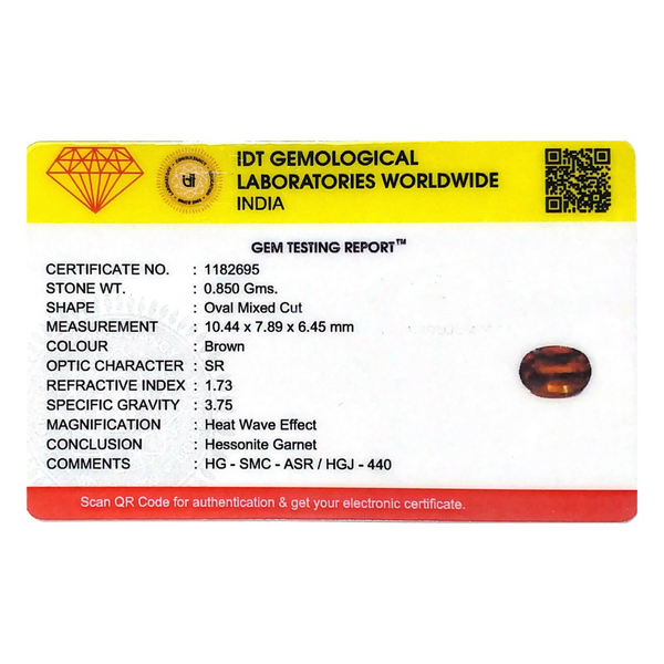 Hessonite (Gomed) - 4.25 Carat - Pramogh