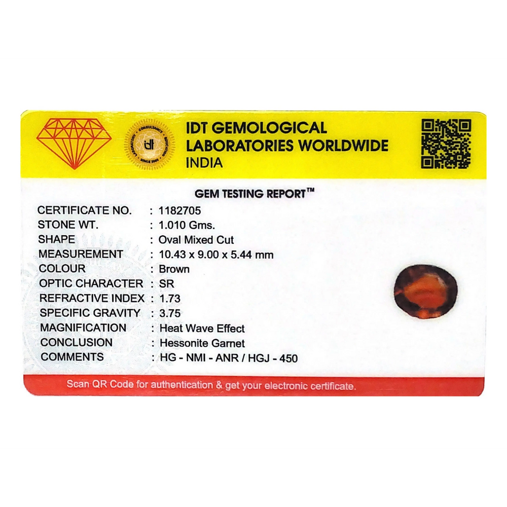 Hessonite (Gomed) - 5.05 Carat - Pramogh