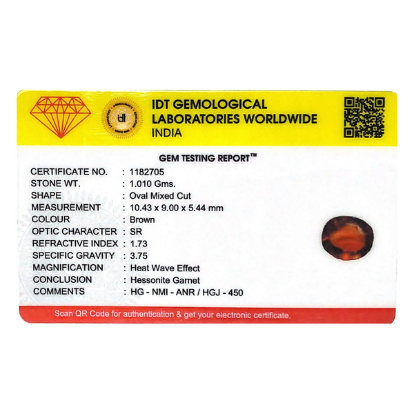 Hessonite (Gomed) - 5.05 Carat - Pramogh