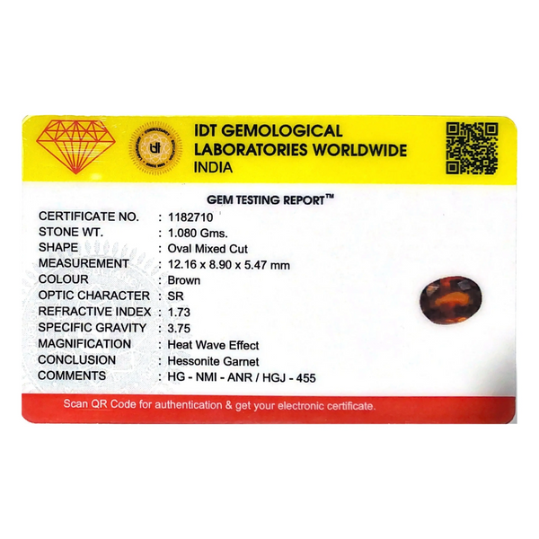 Hessonite (Gomed) - 5.4 Carat - Pramogh