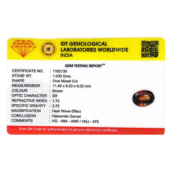 Hessonite (Gomed) - 5.15 Carat - Pramogh