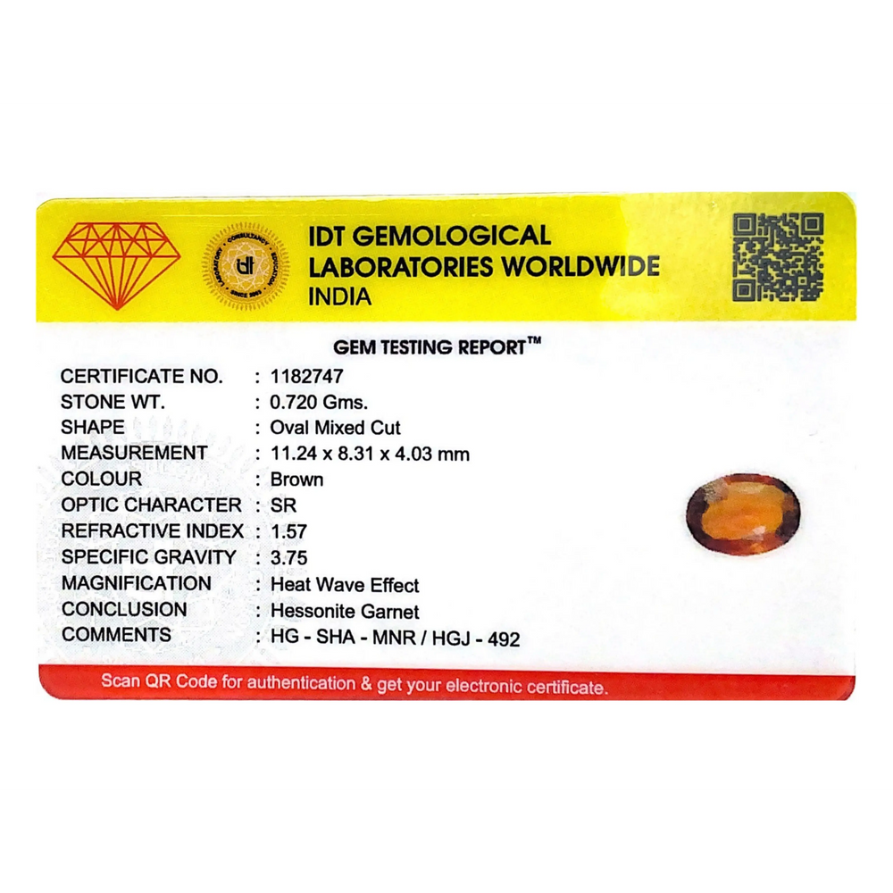 Hessonite (Gomed) - 3.6 Carat - Pramogh