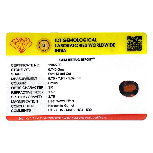 Hessonite (Gomed) - 3.7 Carat - Pramogh