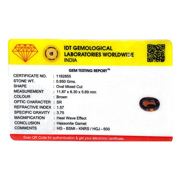 Hessonite (Gomed) - 4.75 Carat - Pramogh