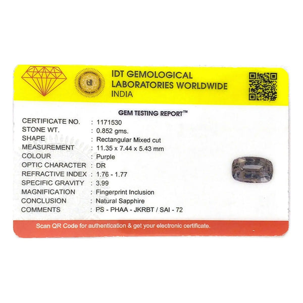 Purple Sapphire (Khooni) - 4.26 Carat - Pramogh