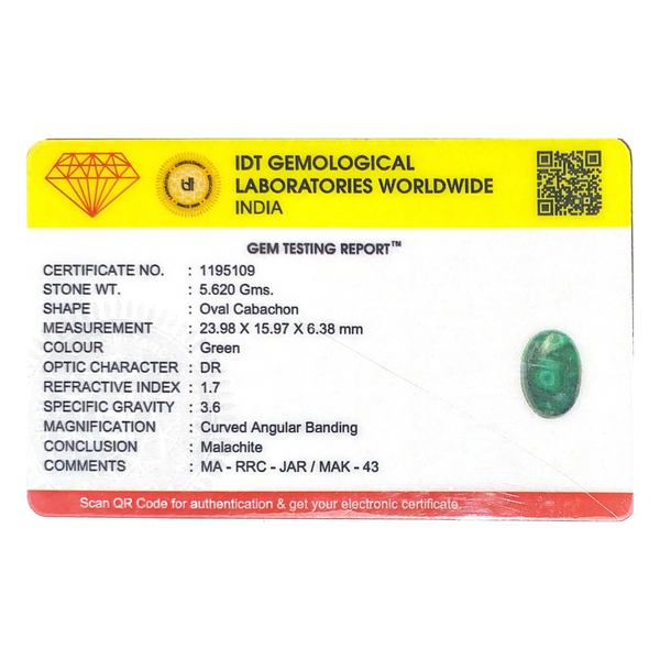 Malachite (Kidney Stone) - 28.1 Carat