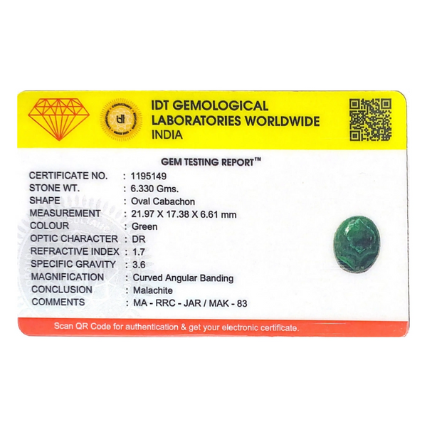 Malachite (Kidney Stone) - 31.65 Carat