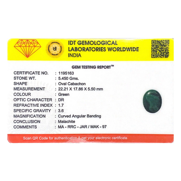 Malachite (Kidney Stone) - 27.25 Carat