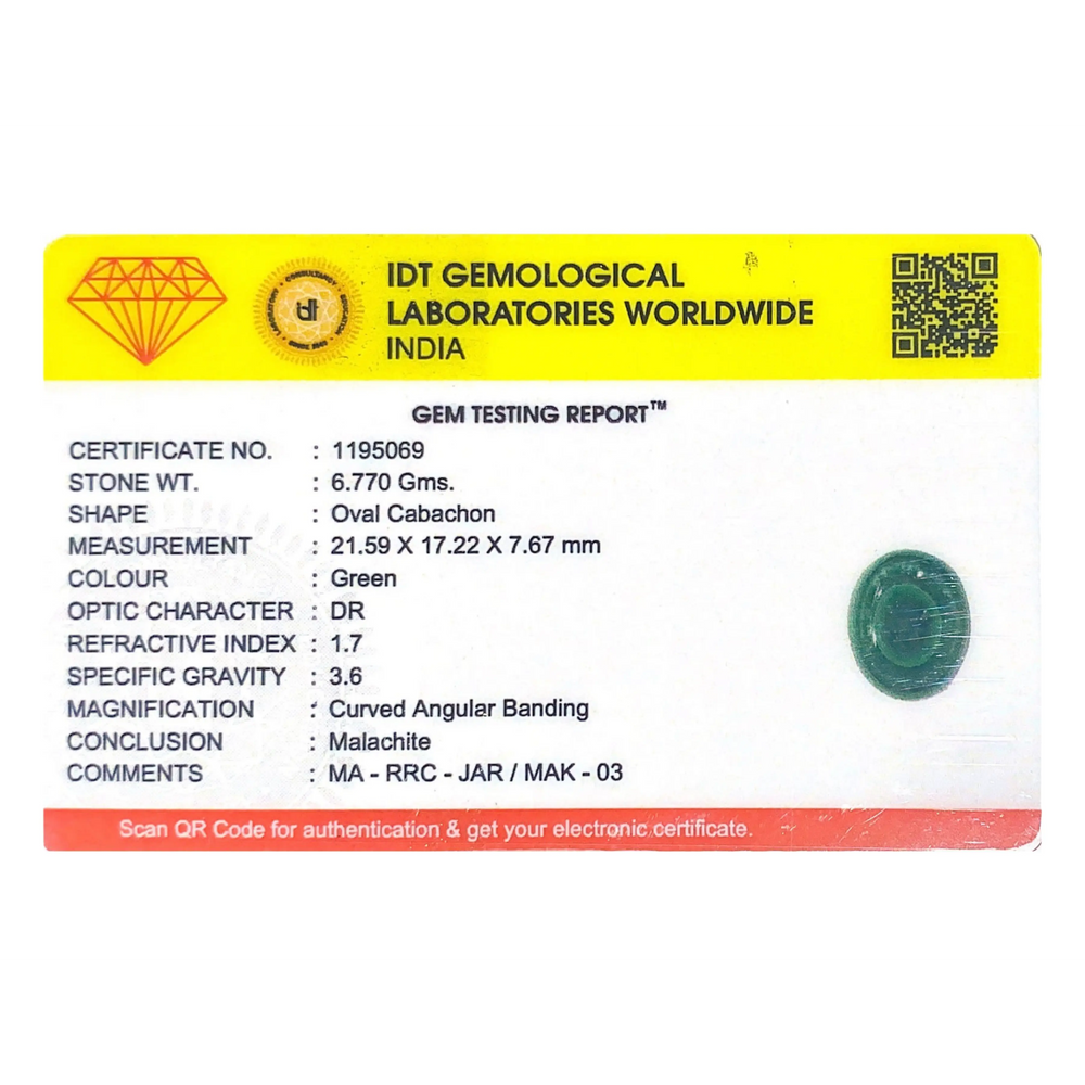 Malachite (Kidney Stone) - 33.85 Carat