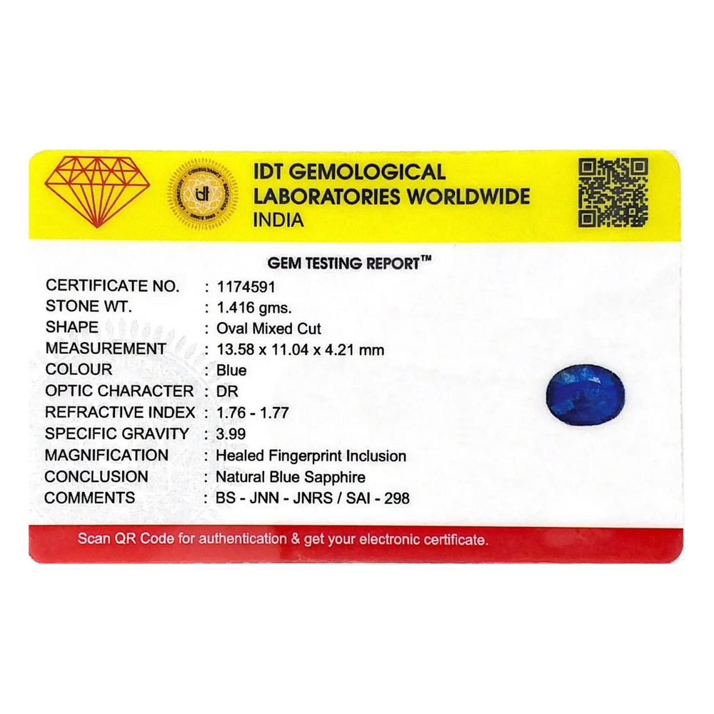 Blue Sapphire - 7.08 Carat - Pramogh