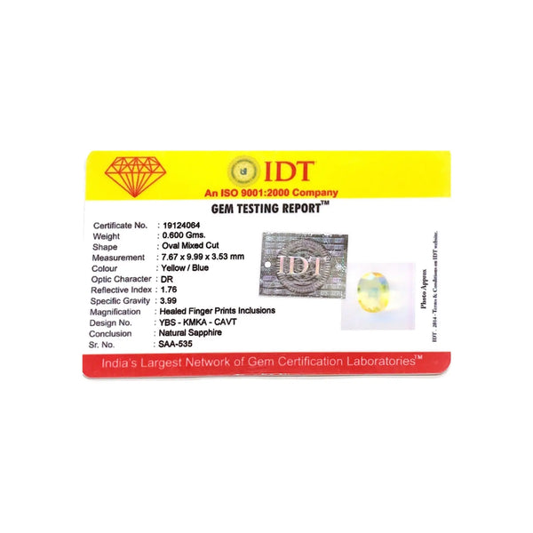 Bi-Color Sapphire (Pitambari) - 3 Carat - Pramogh