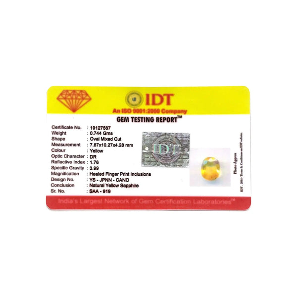 Bi-Color Sapphire (Pitambari) - 3.72 Carat - Pramogh