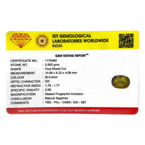 Bi-Color Sapphire (Pitambari) - 4.5 Carat - Pramogh