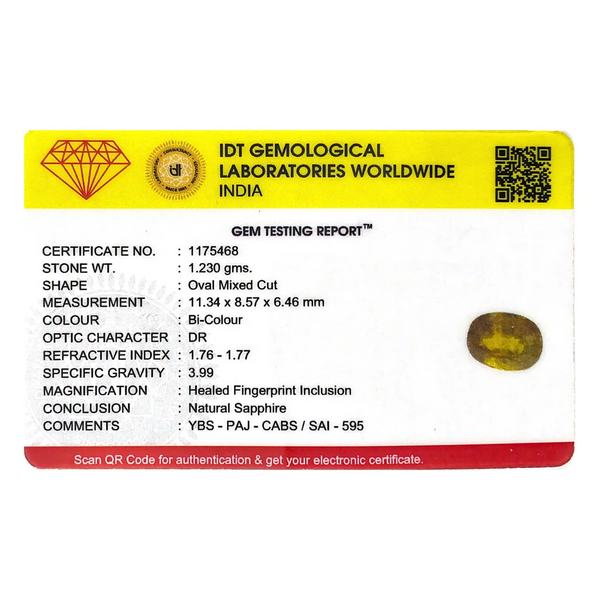 Bi-Color Sapphire (Pitambari) - 6.15 Carat - Pramogh