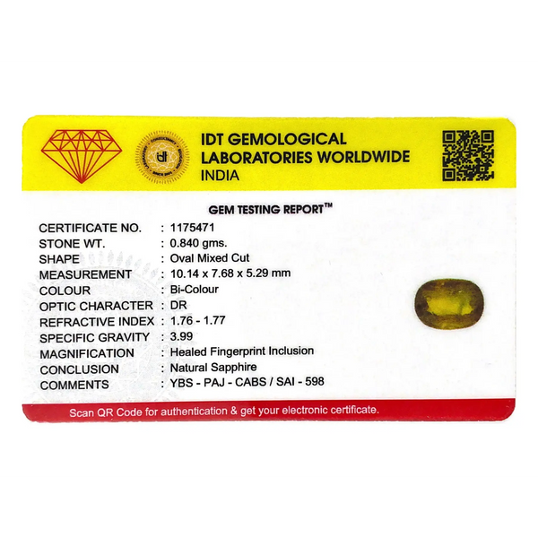 Bi-Color Sapphire (Pitambari) - 4.2 Carat - Pramogh