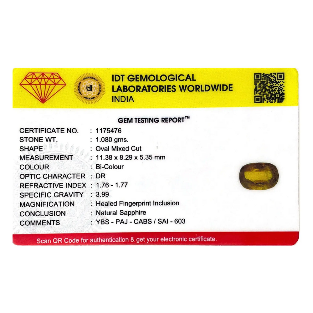 Bi-Color Sapphire (Pitambari) - 5.4 Carat - Pramogh