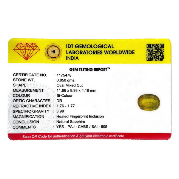 Bi-Color Sapphire (Pitambari) - 4.25 Carat - Pramogh