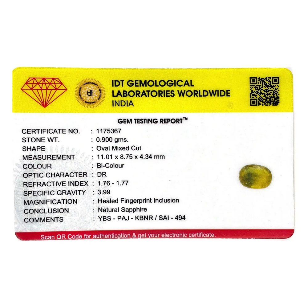 Bi-Color Sapphire (Pitambari) - 4.5 Carat - Pramogh