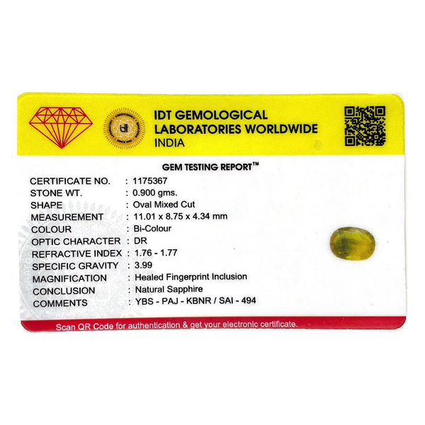 Bi-Color Sapphire (Pitambari) - 4.5 Carat - Pramogh