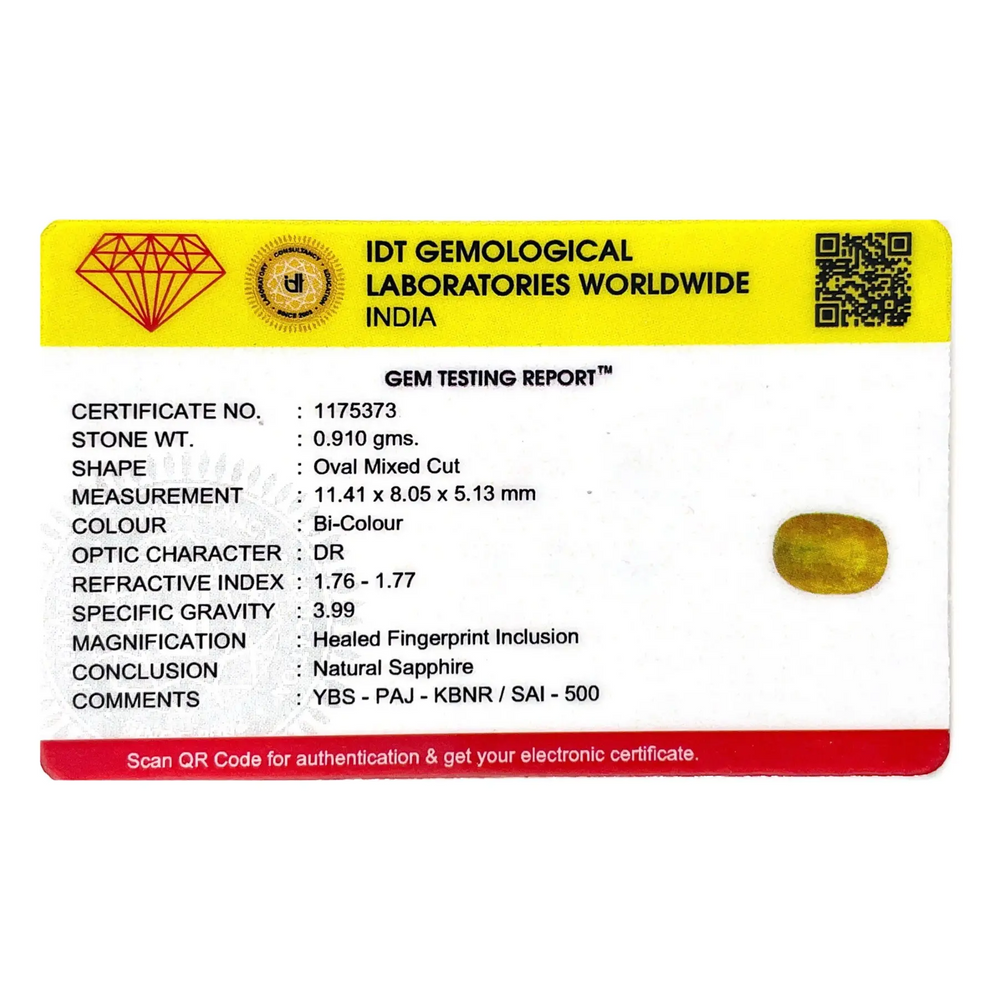 Bi-Color Sapphire (Pitambari) - 4.55 Carat - Pramogh