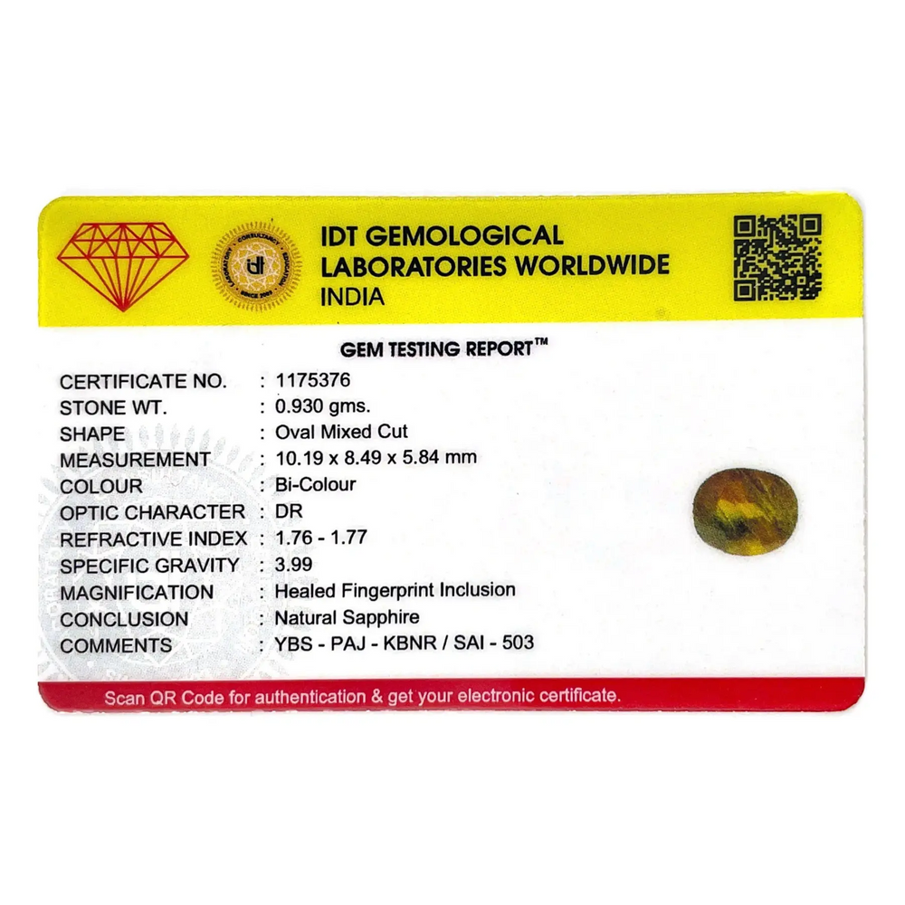 Bi-Color Sapphire (Pitambari) - 4.65 Carat - Pramogh