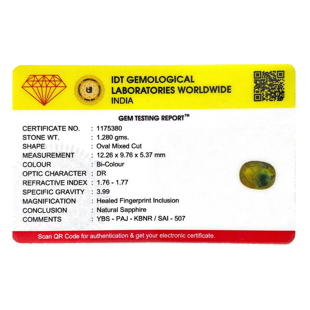 Bi-Color Sapphire (Pitambari) - 6.4 Carat - Pramogh