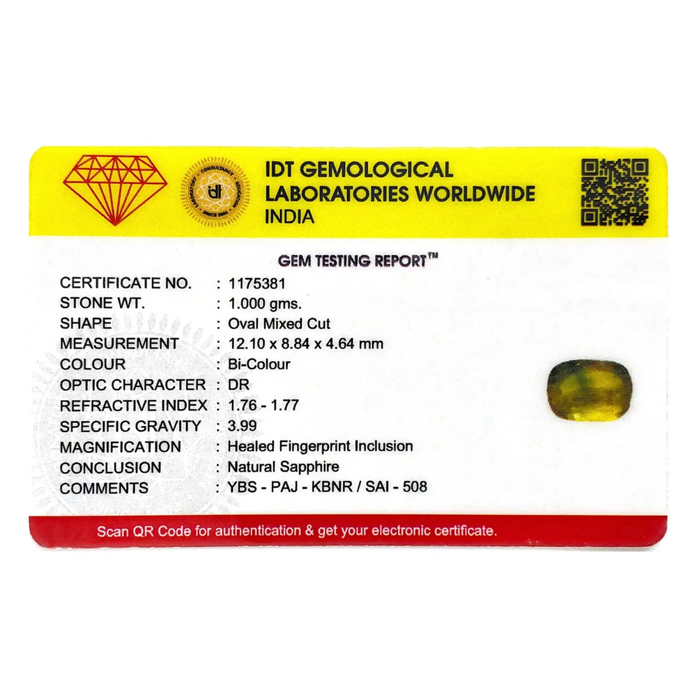 Bi-Color Sapphire (Pitambari) - 5 Carat - Pramogh