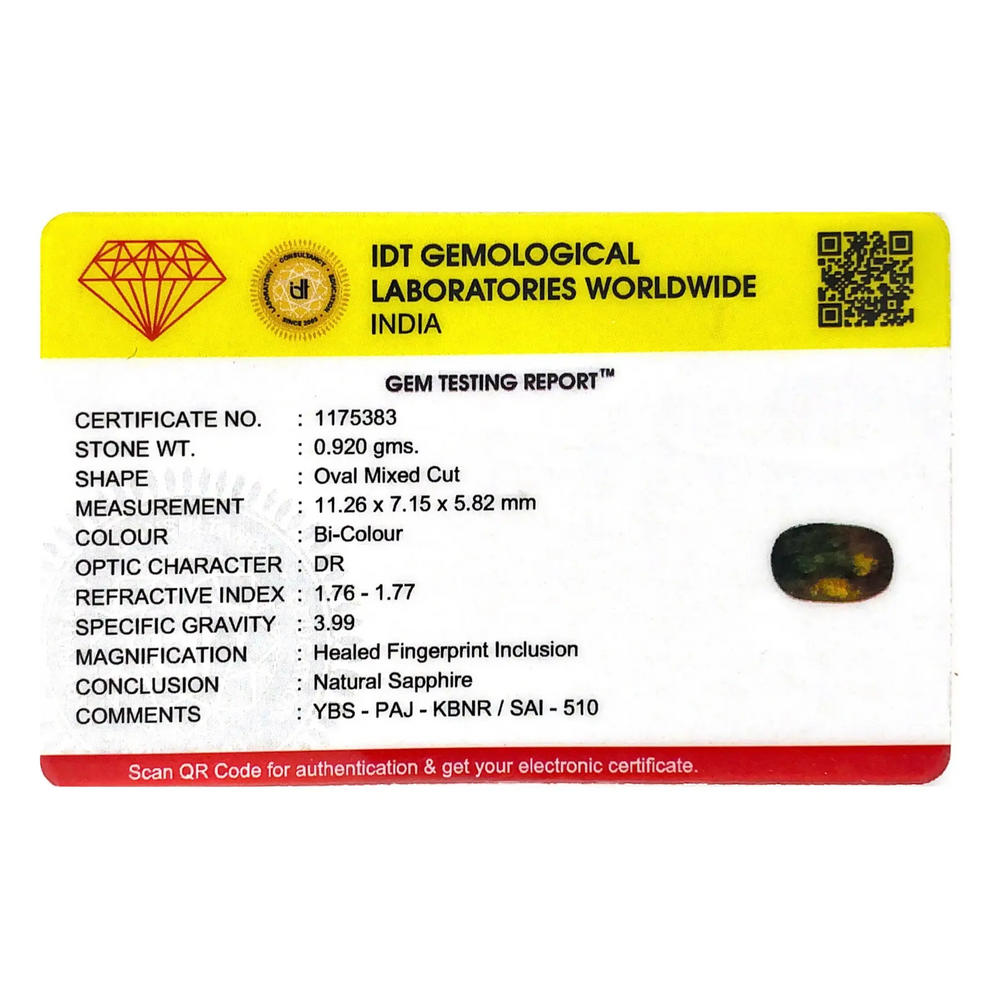 Bi-Color Sapphire (Pitambari) - 4.6 Carat - Pramogh