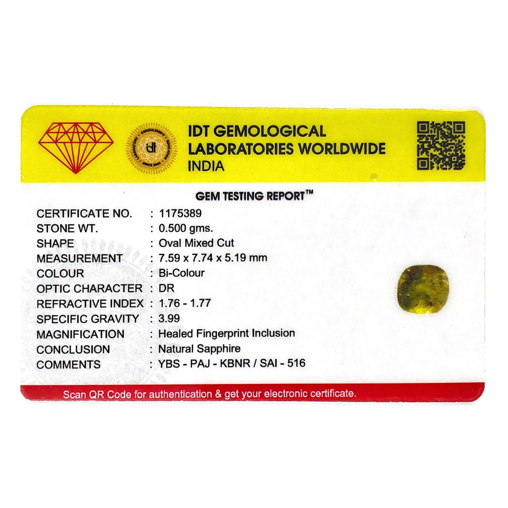 Bi-Color Sapphire (Pitambari) - 2.5 Carat - Pramogh