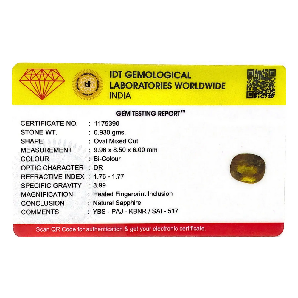 Bi-Color Sapphire (Pitambari) - 4.65 Carat - Pramogh