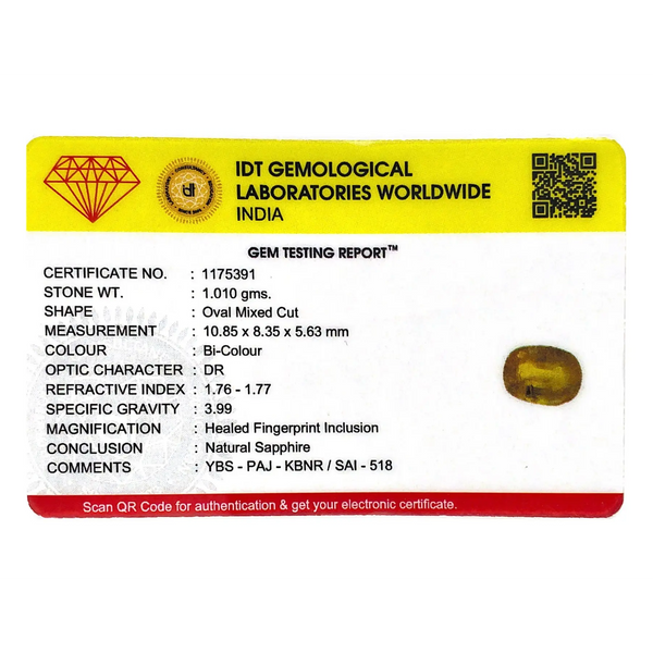 Bi-Color Sapphire (Pitambari) - 5.05 Carat - Pramogh