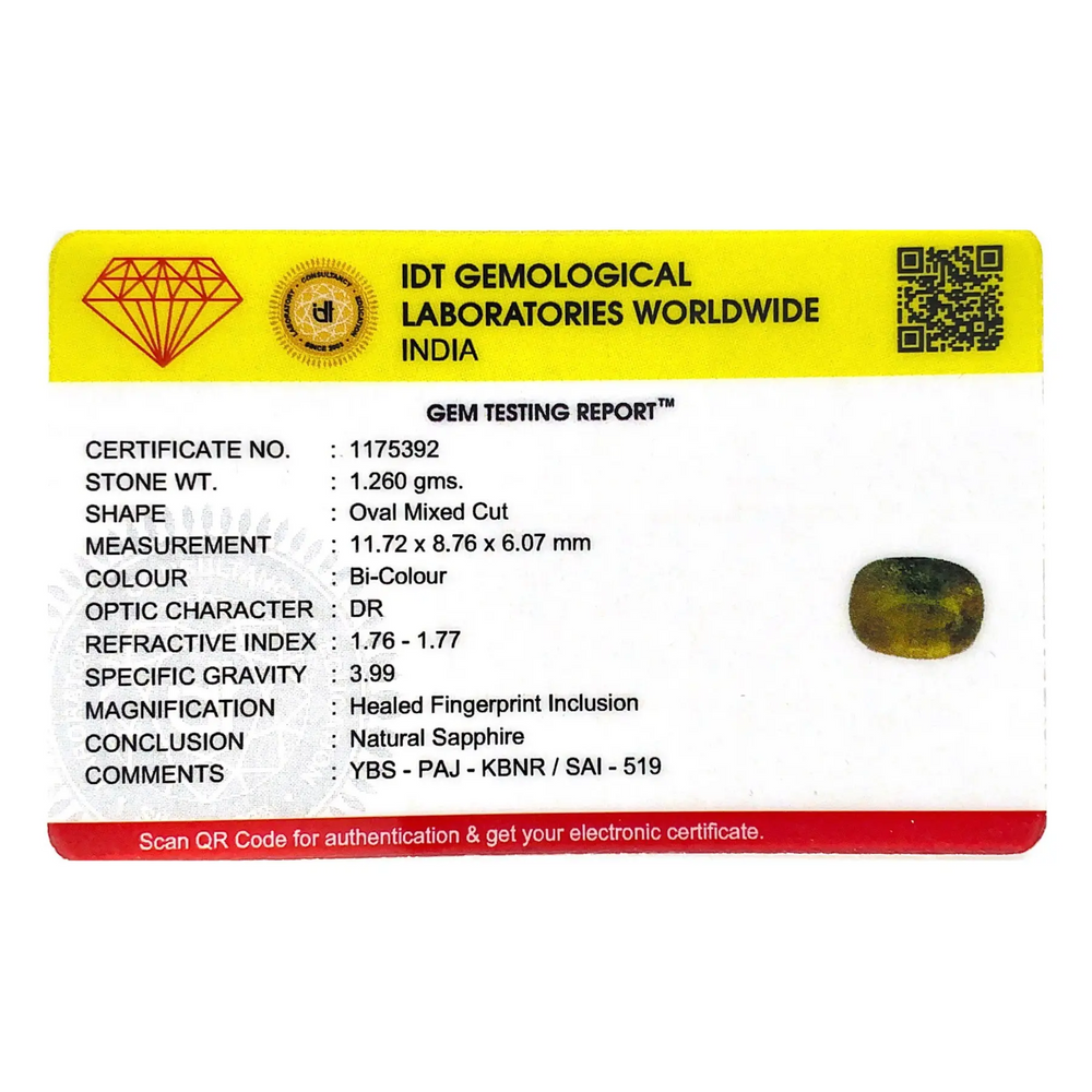 Bi-Color Sapphire (Pitambari) - 6.3 Carat - Pramogh