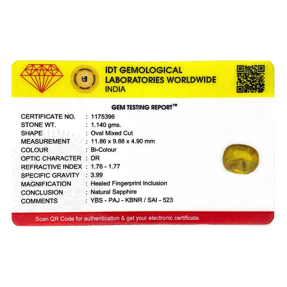 Bi-Color Sapphire (Pitambari) - 5.7 Carat - Pramogh