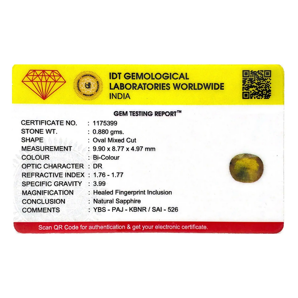 Bi-Color Sapphire (Pitambari) - 4.4 Carat - Pramogh