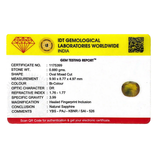 Bi-Color Sapphire (Pitambari) - 4.4 Carat - Pramogh
