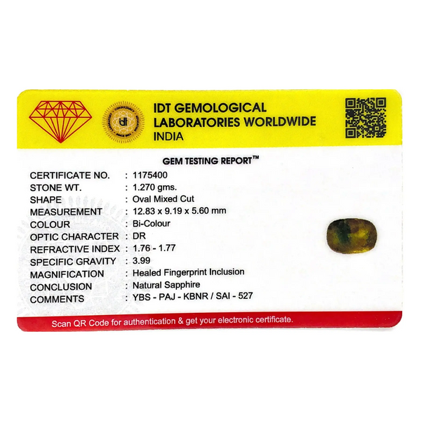 Bi-Color Sapphire (Pitambari) - 6.35 Carat - Pramogh