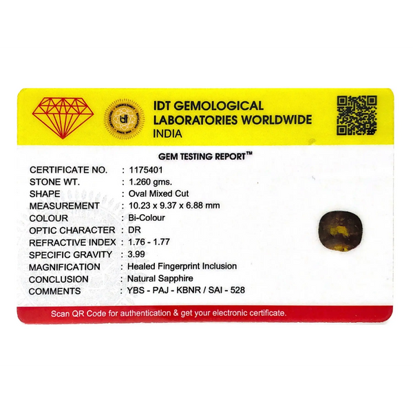 Bi-Color Sapphire (Pitambari) - 6.3 Carat - Pramogh